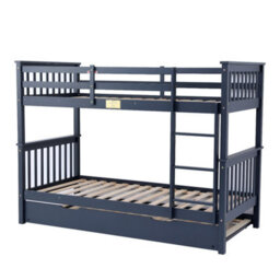 Flair Wooden Zoom Bunk Bed With Trundle - Grey - thumbnail 6