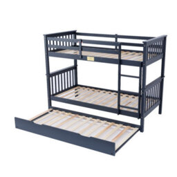 Flair Wooden Zoom Bunk Bed With Trundle - Grey - thumbnail 5