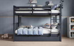 Flair Wooden Zoom Bunk Bed With Trundle - Grey - thumbnail 4
