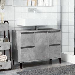 Berkfield Sink Cabinet Concrete Grey 80X33X60 Cm Engineered Wood - thumbnail 3