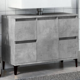 Berkfield Sink Cabinet Concrete Grey 80X33X60 Cm Engineered Wood - thumbnail 1