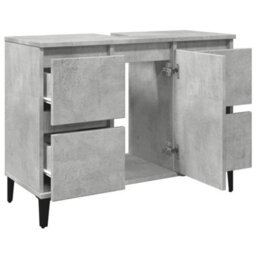 Berkfield Sink Cabinet Concrete Grey 80X33X60 Cm Engineered Wood - thumbnail 5