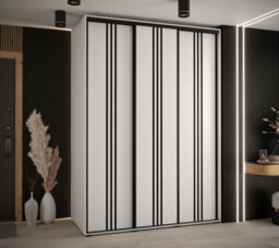 Arte Cannes Vi Sliding Door Wardrobe In White - Premium Laminated Board - Pvc-Finished Edges - W180Cm X H205Cm X D60Cm - thumbnail 2