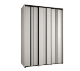 Arte Cannes Vi Sliding Door Wardrobe In White - Premium Laminated Board - Pvc-Finished Edges - W180Cm X H205Cm X D60Cm
