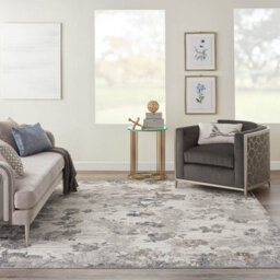 Ivory Grey Modern Floral Optical 3D Living Room Bedroom & Dining Room Rug-160Cm X 221Cm - thumbnail 2