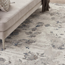 Ivory Grey Modern Floral Optical 3D Living Room Bedroom & Dining Room Rug-160Cm X 221Cm - thumbnail 3