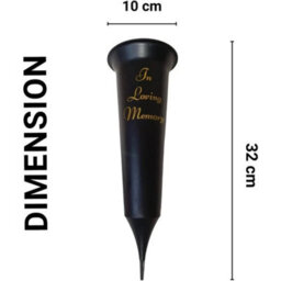 Set Of 2 In Loving Memory Spiked Memorial Grave Flower Vases Container Holder - thumbnail 2