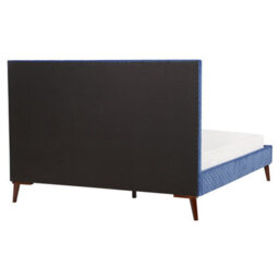 Beliani Bed Velvet Bayonne 180 X 200 Cm (Eu Super King) Blue - thumbnail 7