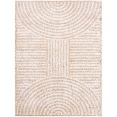 Livabliss Fossay Shaggy-Washable Beige Modern Hig Pile Living Bedroom Rug 140 X 200 Cm Easy Care, Non Shedding - image 1