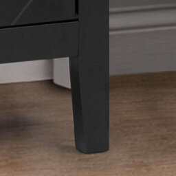 Birlea Pair Of Emerson 3 Drawer Bedside Cabinet Chest Table Black - thumbnail 5