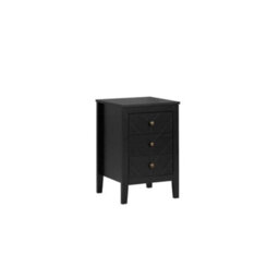 Birlea Pair Of Emerson 3 Drawer Bedside Cabinet Chest Table Black - thumbnail 7