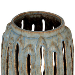 Hill Interiors Capella Lantern Candle Holder - Ceramic - L18 X W18 X H27 Cm - Grey - thumbnail 2