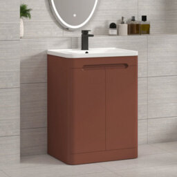 Royal Bathrooms Venice 700mm Terracotta Clay Wall Hung Bathroom Vanity Unit 2 Drawer With Ceramic Basin - 1 Tap Hole Basin - thumbnail 5