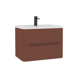 Royal Bathrooms Venice 700mm Terracotta Clay Wall Hung Bathroom Vanity Unit 2 Drawer With Ceramic Basin - 1 Tap Hole Basin - thumbnail 8