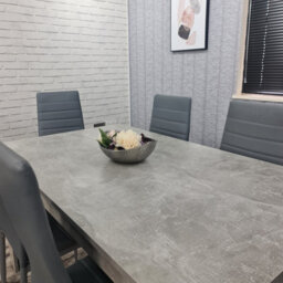 Kosy Koala Grey Dining Table And 6 Chairs Stone Grey Effect Kitchen Dining Set For 6 - thumbnail 6