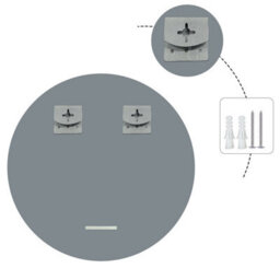 AVER-GROWTH Round Frameless Wall Mirror For Bathroom Bedroom Living Room Make Up Home Decorative Mirrors Wall Mounted With Wall Fittings 900mm - thumbnail 6