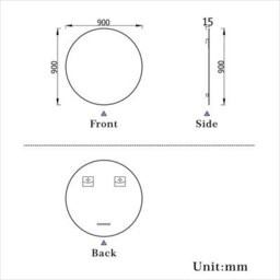 AVER-GROWTH Round Frameless Wall Mirror For Bathroom Bedroom Living Room Make Up Home Decorative Mirrors Wall Mounted With Wall Fittings 900mm - thumbnail 7