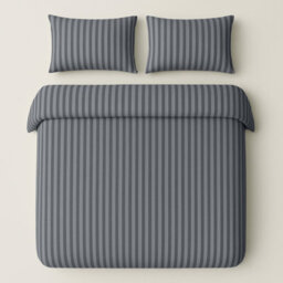 Bedlooms Grey Stripe Duvet Cover Set, Reversible, Breathable & Hypoallergenic Bedding Pack, King 230X220Cm - thumbnail 2
