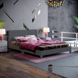 Lassic Vida Designs Victoria Dark Grey Linen Ukfr 4Ft6 Double Bed Frame, 190 X 135Cm - thumbnail 1