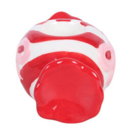 Christmas Candy Taper Candle Holder Festive Ceramic Candlestick - thumbnail 3