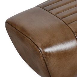 Real Genuine Leather Foot Stool Hall Bench Pommel Horse Brown Tan 45Cm High X 134Cm Wide X 40Cm Deep - thumbnail 4