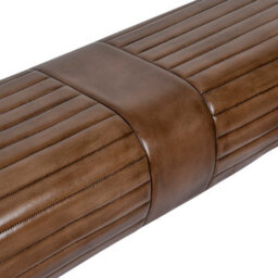 Real Genuine Leather Foot Stool Hall Bench Pommel Horse Brown Tan 45Cm High X 134Cm Wide X 40Cm Deep - thumbnail 3