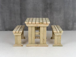Arbor Garden Solutions Picnic Bench And Table Set, Aspen Rounded Wooden Patio Furniture (6Ft, Natural Finish) - thumbnail 5