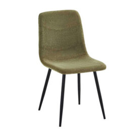Fwstyle Evie Set Of 2 Green Linen Upholstered Black Steel Frame Dining Chairs - thumbnail 4