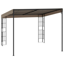 Berkfield Wall-Mounted Gazebo 3X3 M Taupe Fabric - thumbnail 4