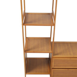 Living And Home Bamboo Clothes Rail Clothing Hanging Stand Garment Rack With 2 Shoe Rack And 4 Shelves - thumbnail 6