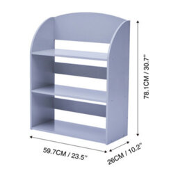 Teamson Kids By Teamson Kids Child Sized Bookcase With 3 Shelves, Gray - thumbnail 4