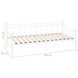 Berkfield Daybed Frame White Metal 90X200 Cm - thumbnail 8