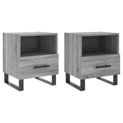 Berkfield Modern Bedside Cabinets 2 Pcs Grey Sonoma 40X35X47.5 Cm Engineered Wood - image 1