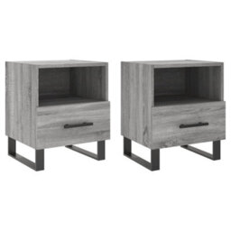 Berkfield Modern Bedside Cabinets 2 Pcs Grey Sonoma 40X35X47.5 Cm Engineered Wood - thumbnail 1