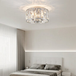 Harper Living 3-Light Flush Ceiling Lights, Crystal Ceiling Lamp Chrome Finish, 30Cm Modern Chandelier Lighting - thumbnail 2