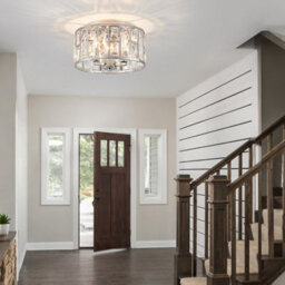 Harper Living 3-Light Flush Ceiling Lights, Crystal Ceiling Lamp Chrome Finish, 30Cm Modern Chandelier Lighting - thumbnail 3