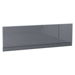 Rinse bathrooms Rinse Single Ended 1700X700mm Bath + Gloss Grey Front Wood Bath Panel + Chrome Square Bath Screen - thumbnail 5