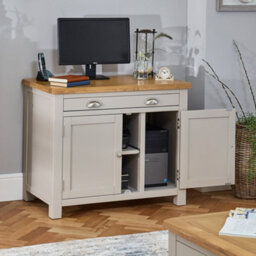 The Furniture Market Cotswold Grey Painted Hideaway Computer Desk - thumbnail 2