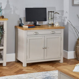 The Furniture Market Cotswold Grey Painted Hideaway Computer Desk - thumbnail 3