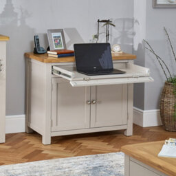 The Furniture Market Cotswold Grey Painted Hideaway Computer Desk - thumbnail 5
