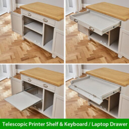 The Furniture Market Cotswold Grey Painted Hideaway Computer Desk - thumbnail 7