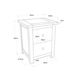 Cabinet Bits Loreo 2 Drawer Bedside Table Brass Drop Handle - thumbnail 4