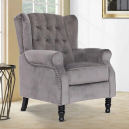 SquareBoxx Windsor Luxury Pushback Recliner Armchair Grey