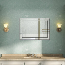AVER-GROWTH Rectangular Frameless Wall Mirror Double Glass Layer For Bathroom Bedroom Home Decorative Wall Mounted Vertical/horizontal 50X70Cm - thumbnail 2