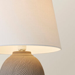 Valuelights Clint Linen Tapered Shade Grey Etched Large Hand Finished Ceramic Table Lamp - thumbnail 4