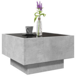 Berkfield Coffee Table With Led Concrete Grey 50X50X30 Cm Engineered Wood - thumbnail 5