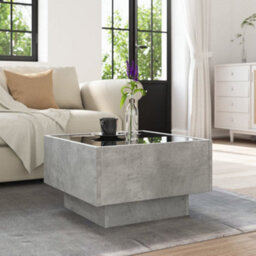 Berkfield Coffee Table With Led Concrete Grey 50X50X30 Cm Engineered Wood - thumbnail 4