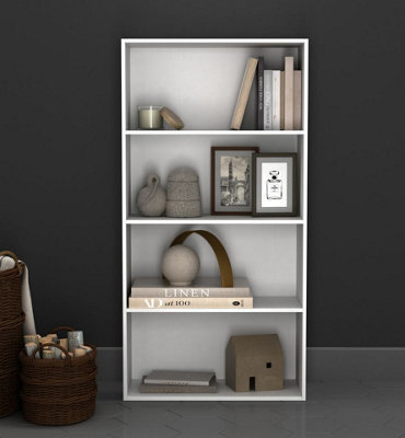 Urbn-Living Urbnliving 4 Tier Wide Wooden Bookcase Cupboard Storage Shelving Display Shelf Cabinet Unit White - image 1