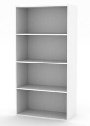 Urbn-Living Urbnliving 4 Tier Wide Wooden Bookcase Cupboard Storage Shelving Display Shelf Cabinet Unit White - thumbnail 2