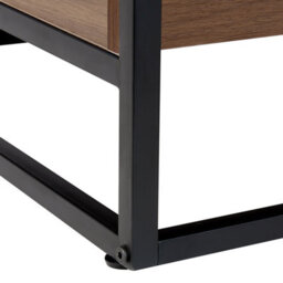 Beliani Coffee Table, Dark Brown Metal Frame With Black Tempered Glass Top, 110 X 55 X 42 Cm - thumbnail 5